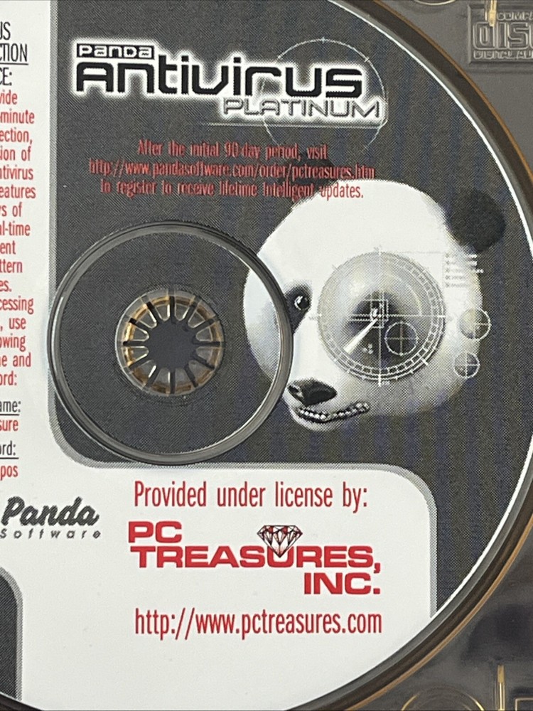 Panda Antivirus Platinum PC Treasures Program Disc Windows 95/98