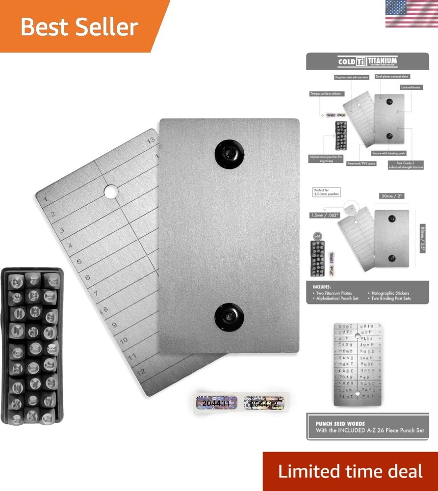 Comprehensive Seed Storage Solution: 2 Titanium Plates with Punch Set Included