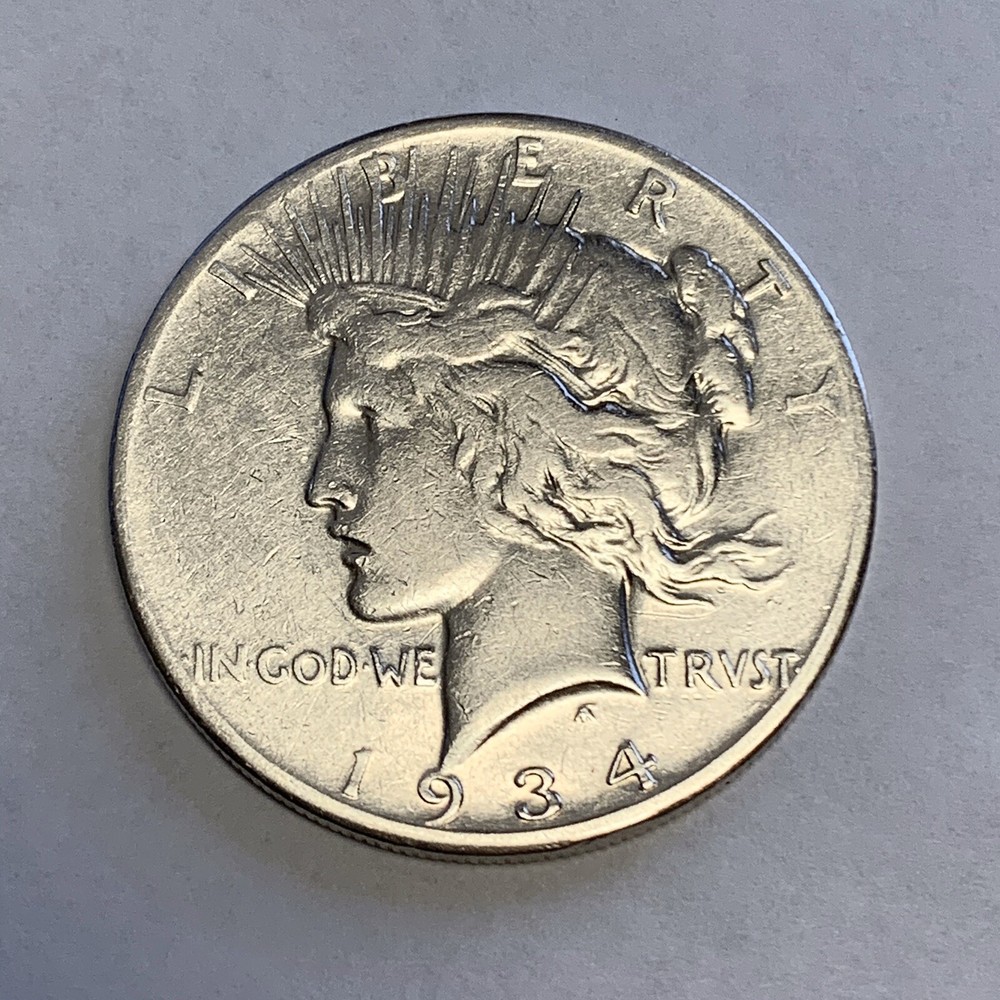 1934-s Silver Peace Dollar. Better Grade (Inventory)