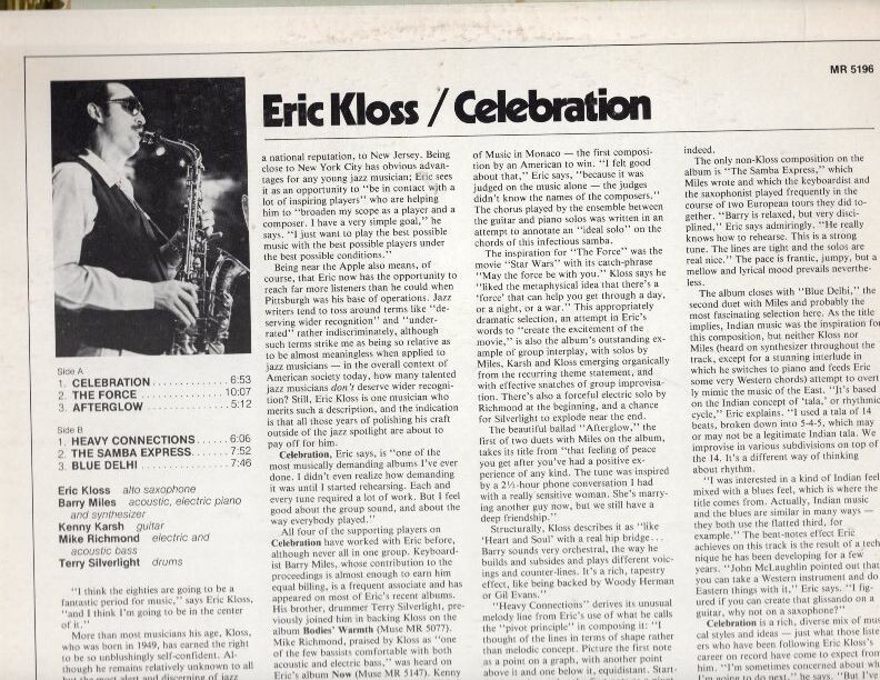 Eric Kloss - Celebration Vinyl LP