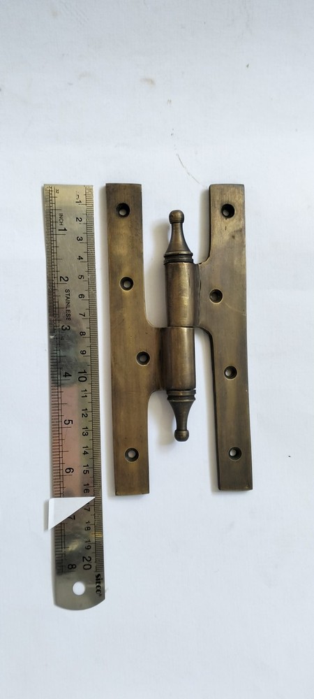 2 lift off hinges 6" HINGES FINIAL version old style solid heavy brass doors