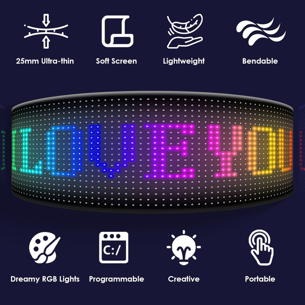 iMountek 2Pack 20x64 Matrix Devil Eyes Lights For Car Ultra-thin Programmable LE