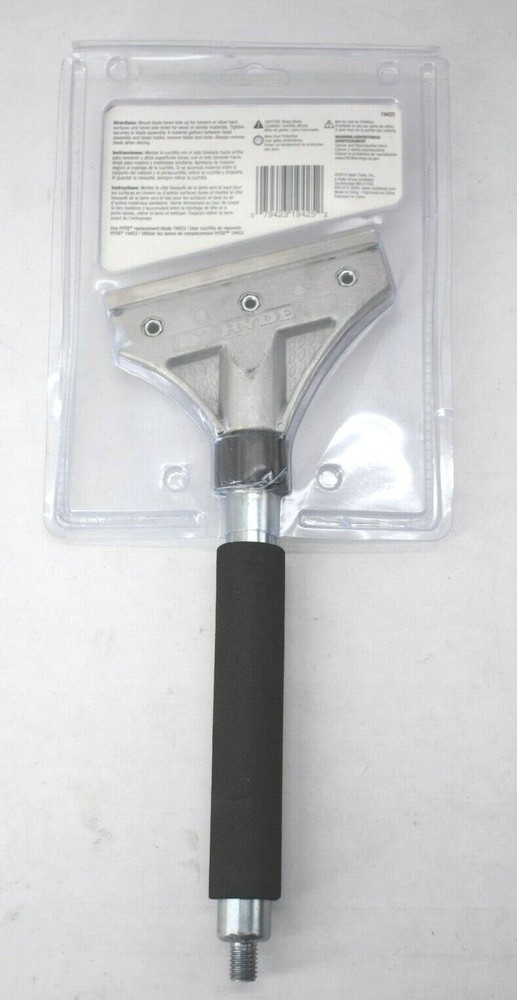 Hyde 5" Heavy Duty Steel Angled Blade Floor Scraper 12" Threaded Handle