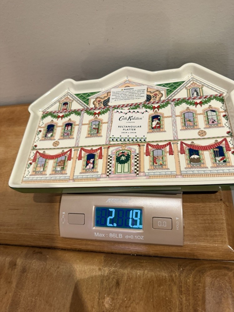 Cath Kidston Christmas Doll House Rectangular Platter 11" Stoneware Tray NWT