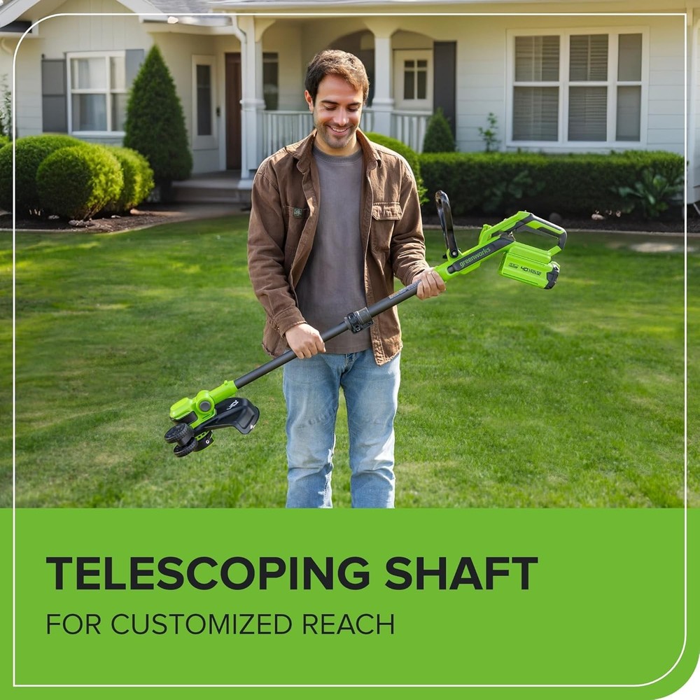 40V 13" Cordless String Trimmer/Weed Wacker + Edger (Includes 20 Blades), 2.0Ah