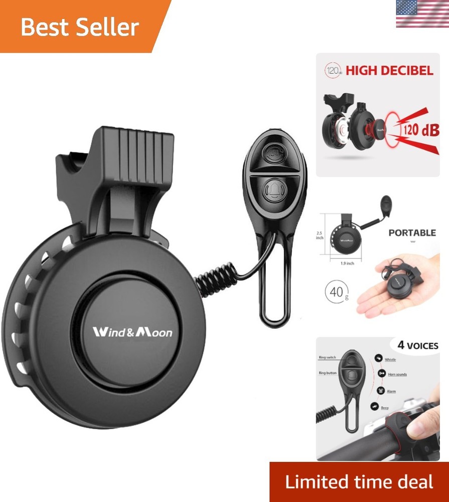 Lightweight and Compact 120db Bicycle Horn - Separate Control Switch Included