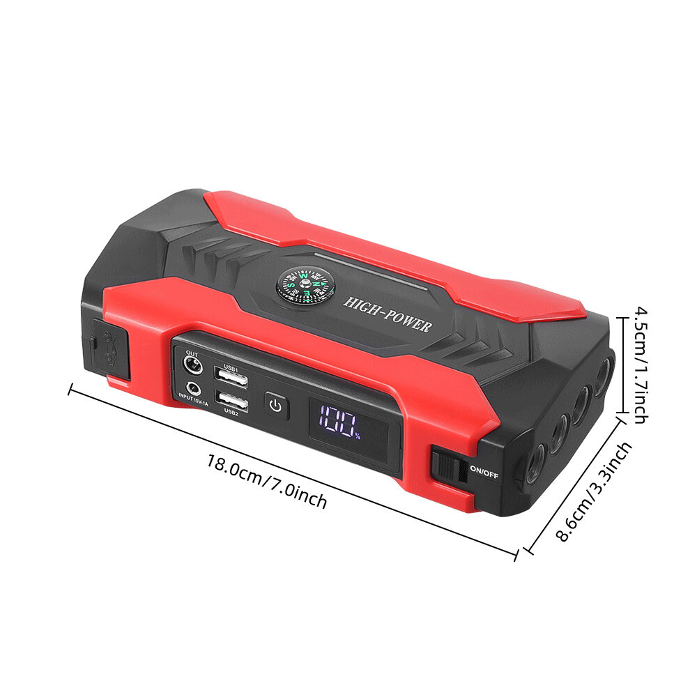 Vehicle Emergency Start Power Supply LED Emergency Light with Hazard Warning Function Dark