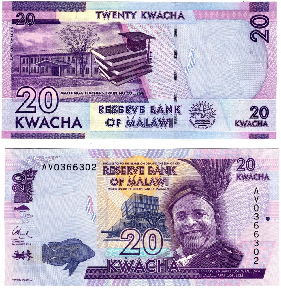 2015 Malawi P63b 20 Kwacha Banknote UNC