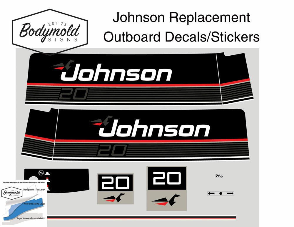 Johnson 20hp Replacement Outboard Decals/stickers