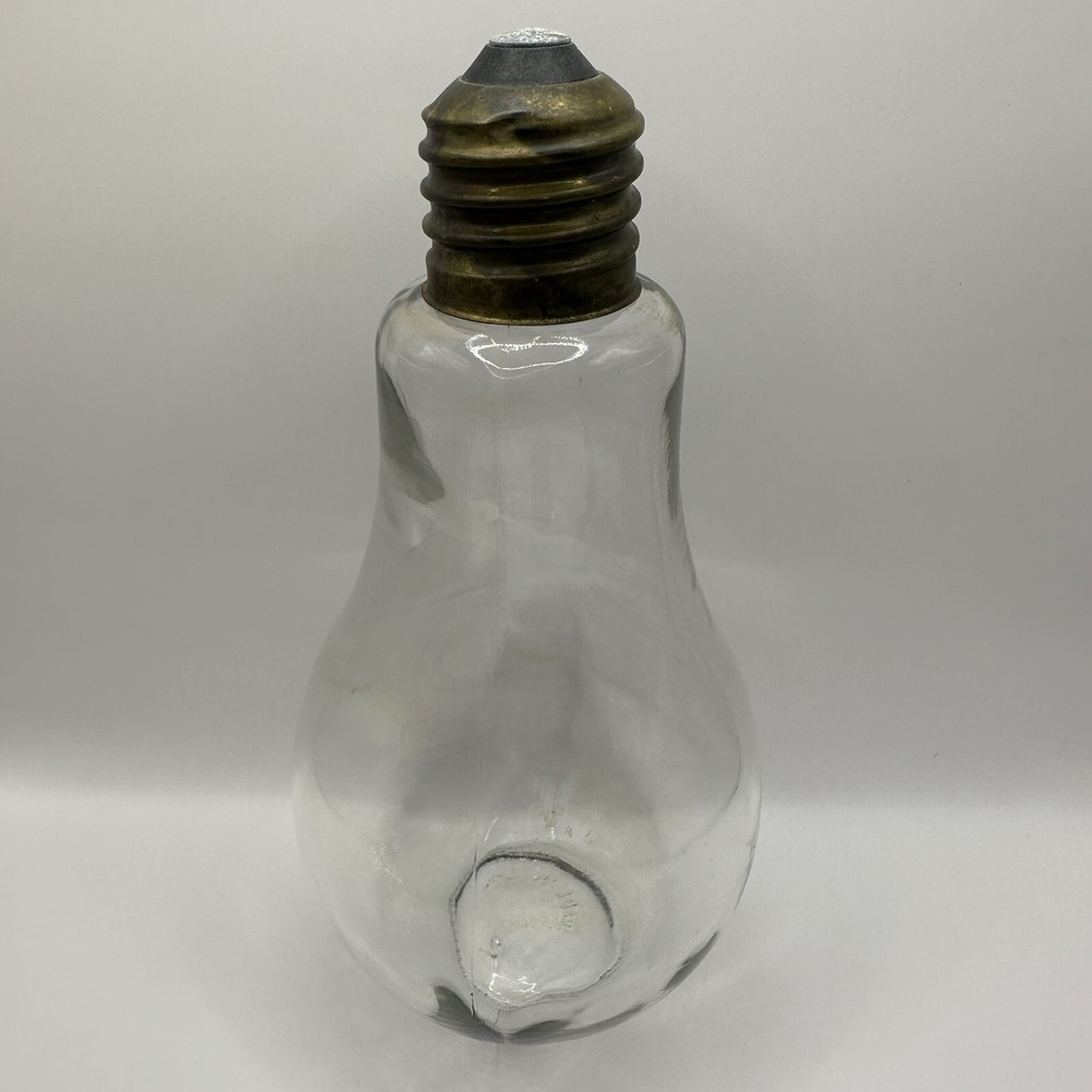 Lrg Glass Light Bulb Bottle Screw Top Oddity Jar Wet Specimen Container EMPTY