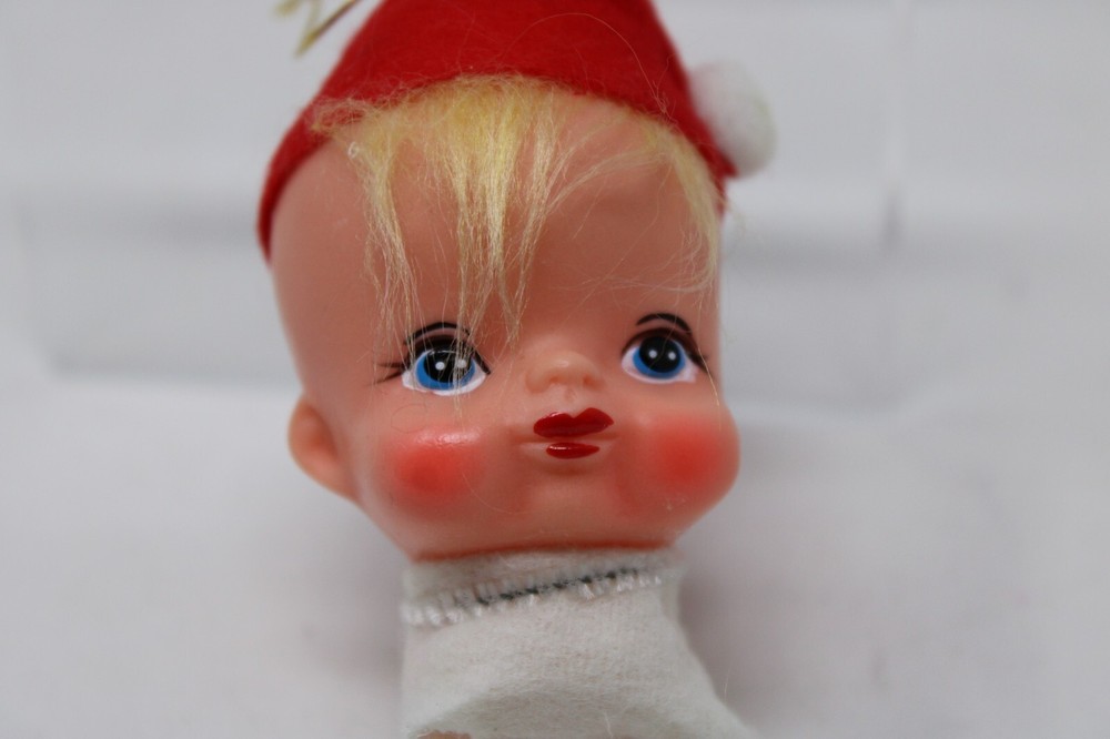 Vintage Elf/Pixie Light Covers W/10 Light String Made Japan Red Hats Woolworth