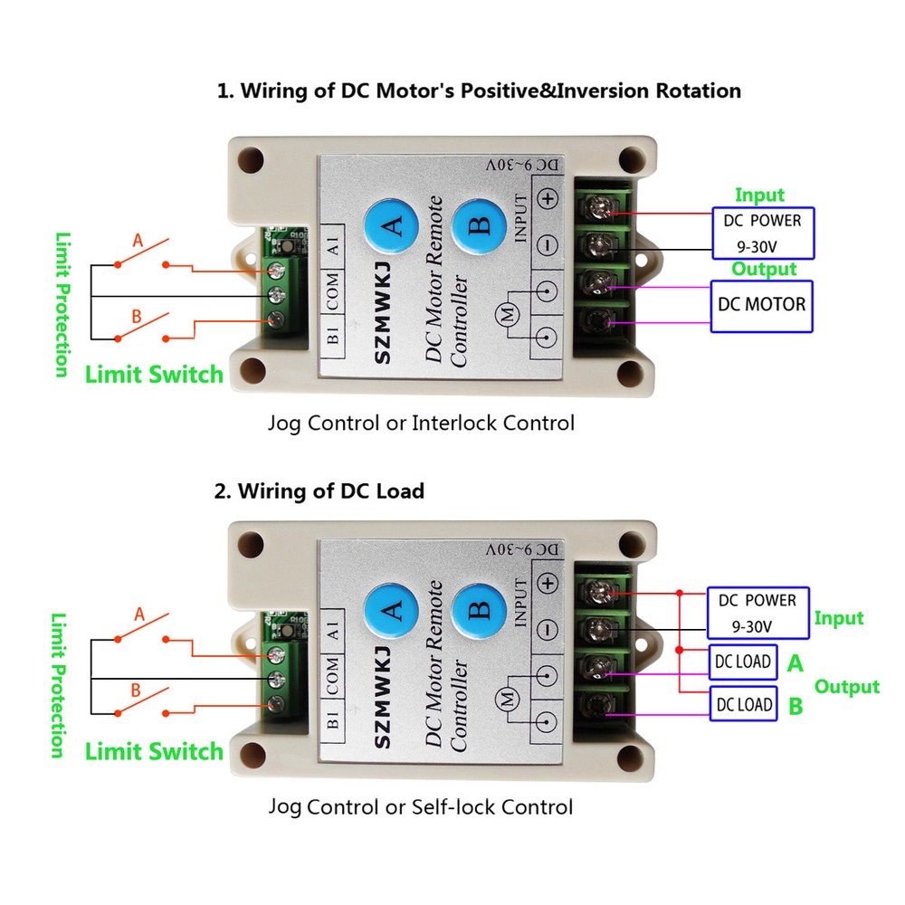 Wireless DC Motor Linear Actuator Controller 9-30V Forward Reverse Control Kits