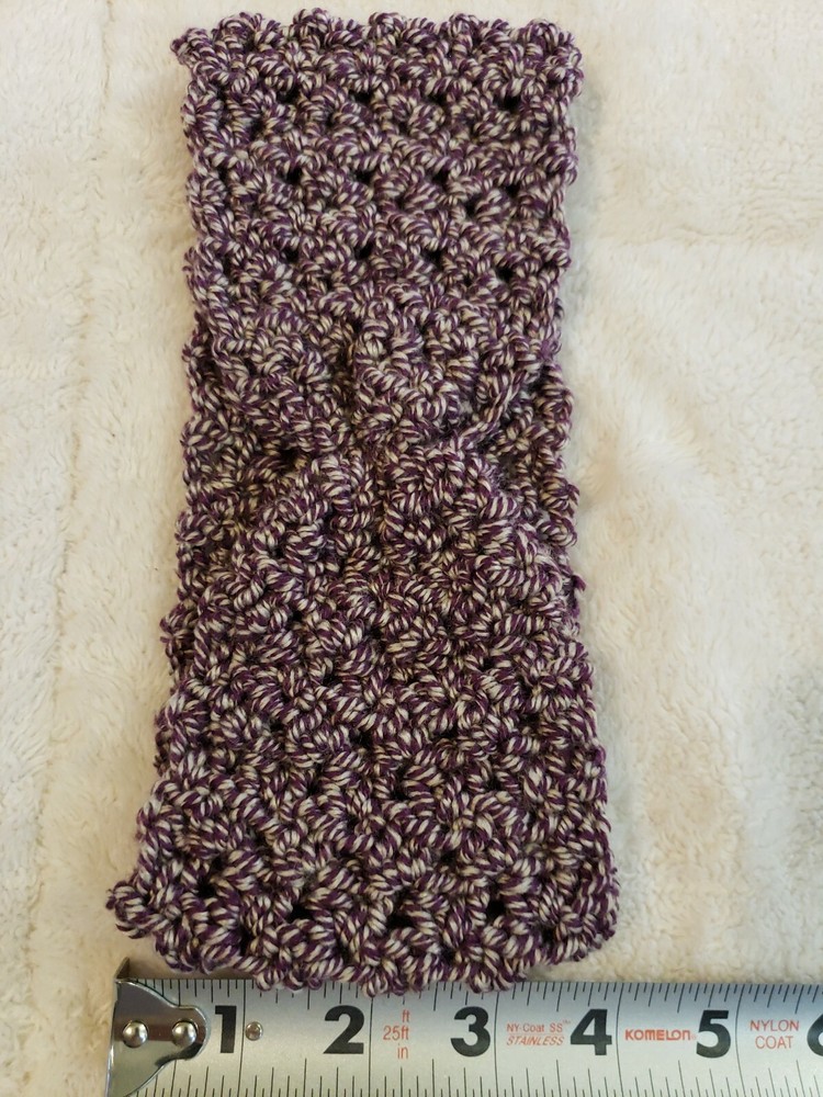 Maroon & light grey neck-warmer& Matching Headband.