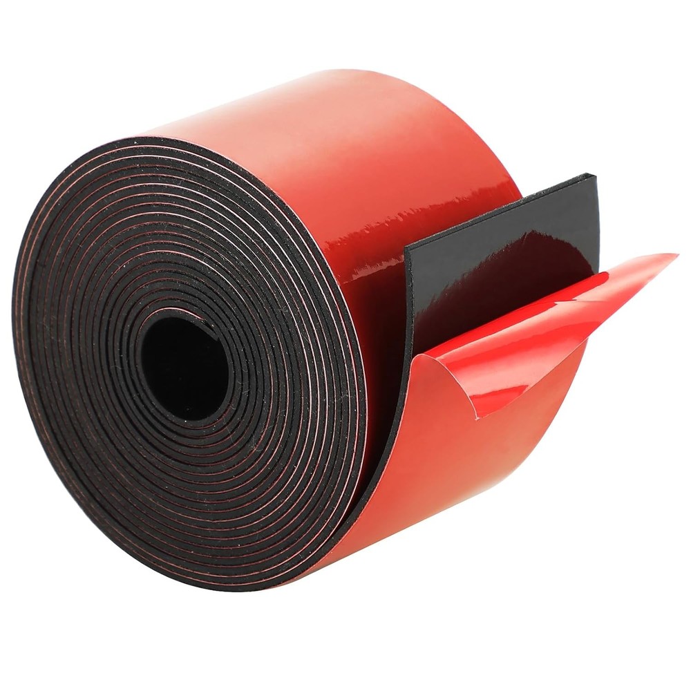 1/16" Thick × 2" Wide Neoprene Solid Rubber Strip, Self Adhesvie Solid Strips w