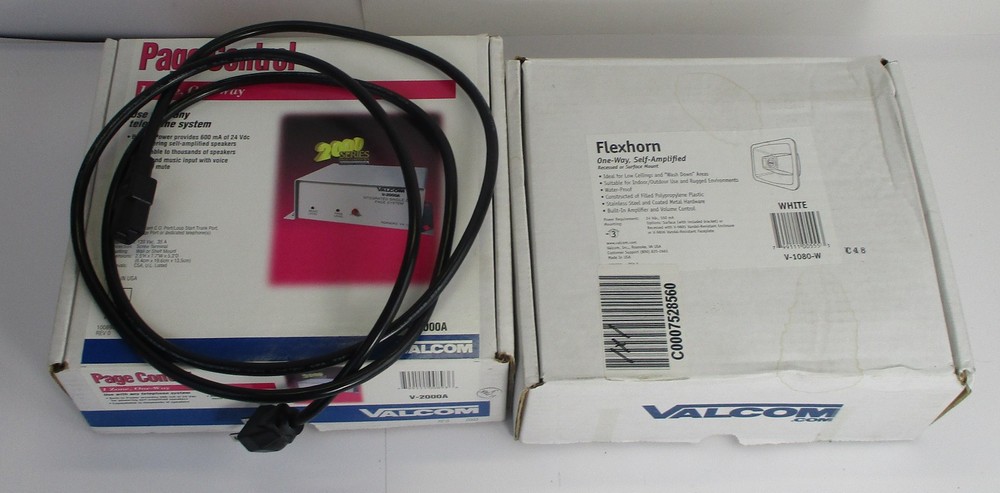 Valcom V-1080-W FlexHorn Speaker & V2000A 1 Zone Page Control