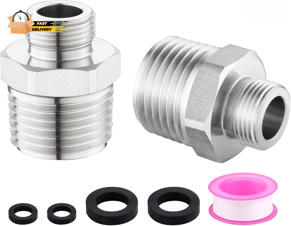 Rv Faucet Adapter,Npt 1/2" to Compression 3/8" Reducer Faucet Supply Line Adapt