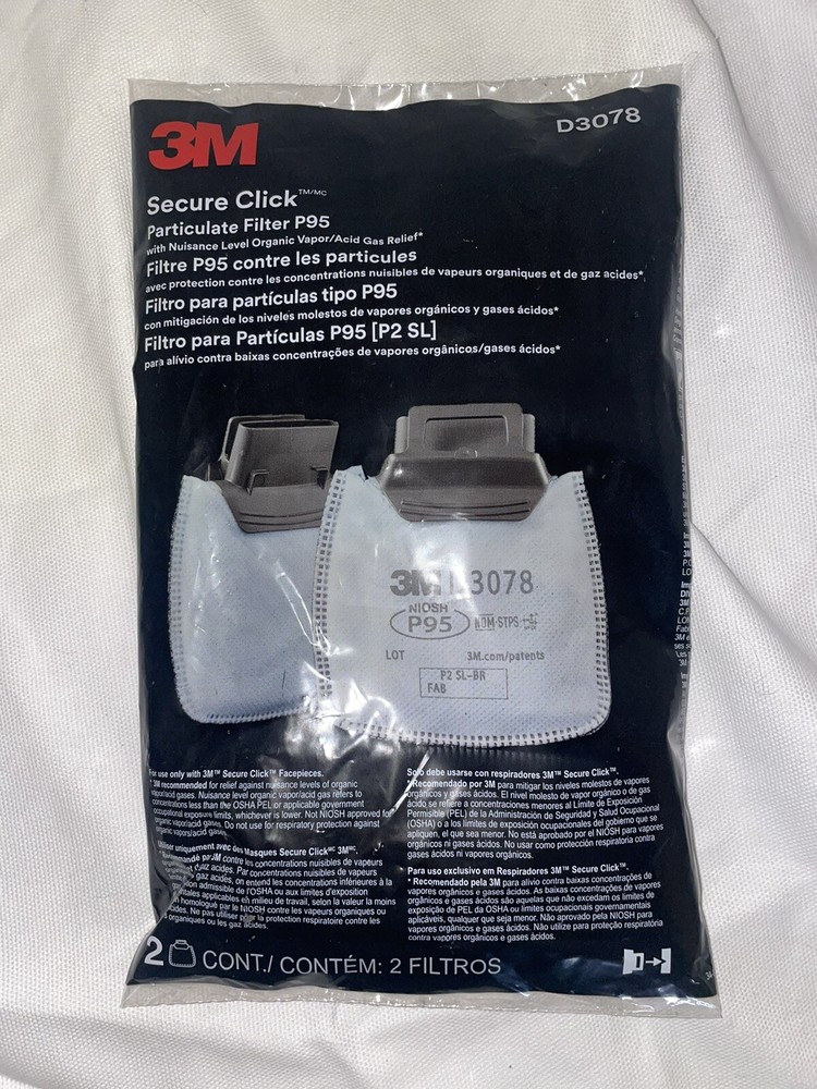 3M D3078 Secure Click Particulate Filter P95 (2 pack) 01/2024