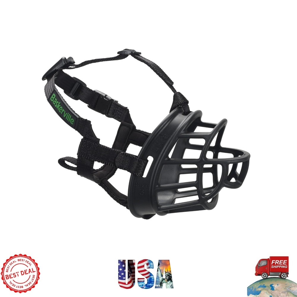 Ultra Muzzle for Medium Dogs - Black, Size 4, Humane Fit with Panting Allowed