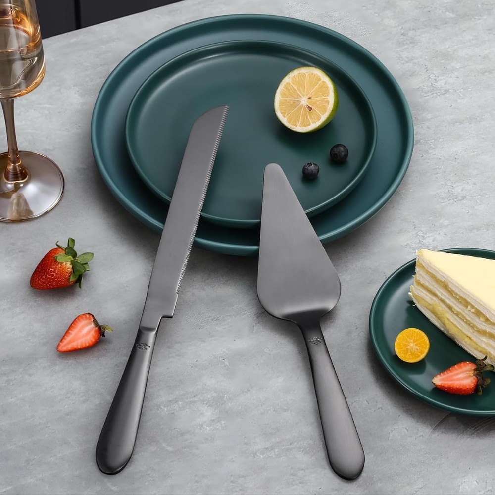 Wedding Cake Knife Server Set Stainless Steel Elegant Cutter