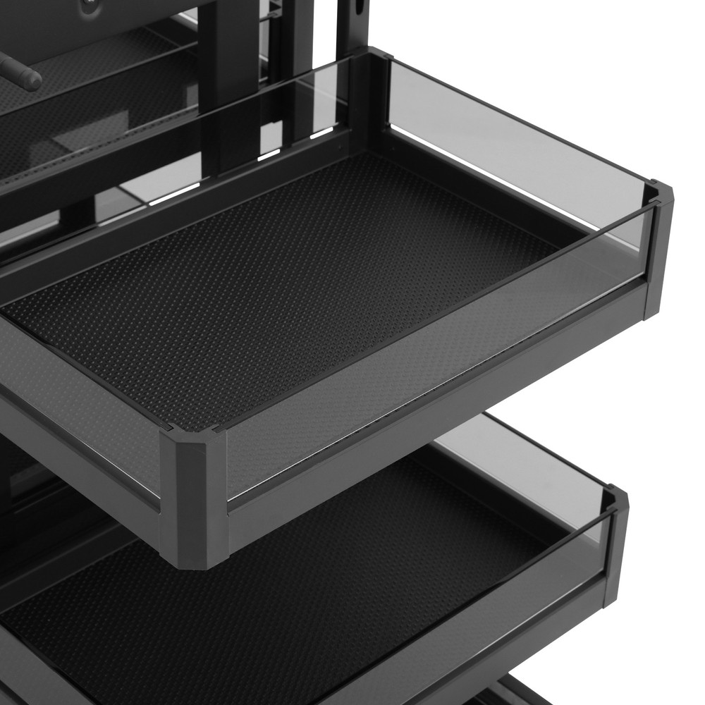 2 Tiers Kitchen Black Corner Pull Out Organizer Blind Corner Pullout Organizer