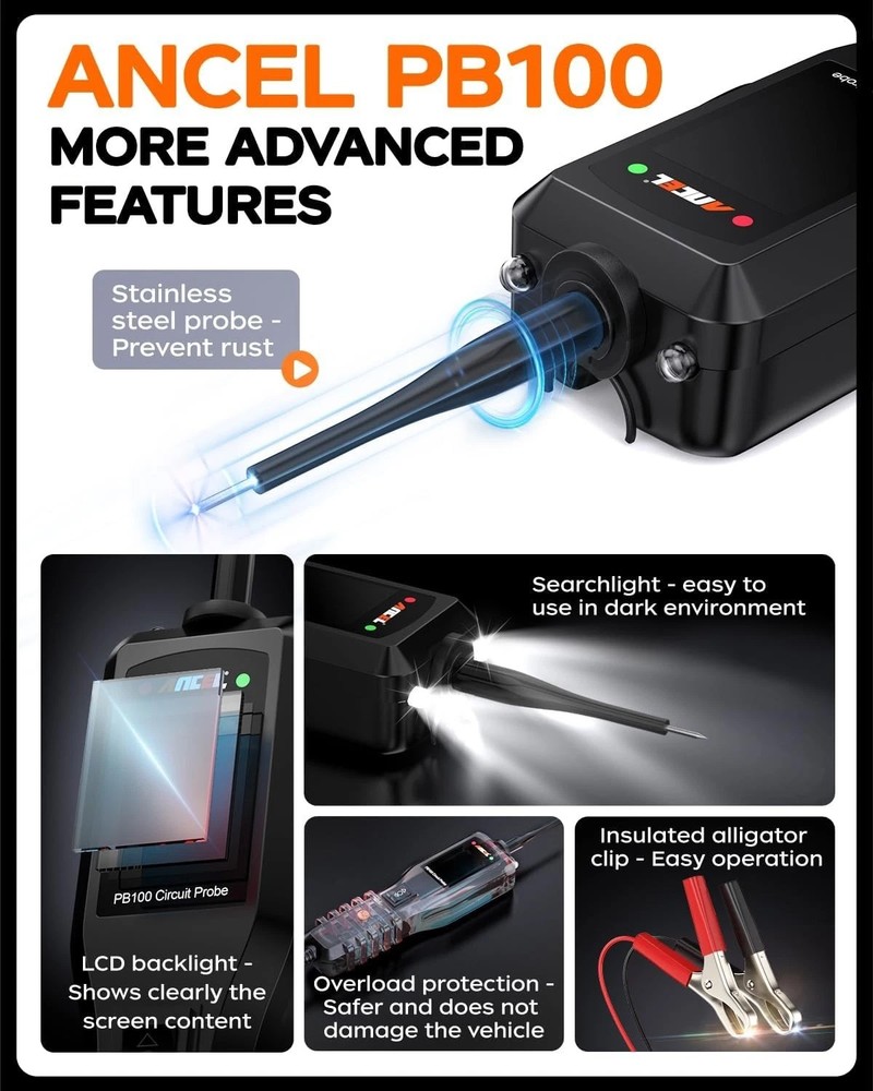 ANCEL PB100 Car PowerScan Circuit Tester Electrical Power Diagnostic Tool