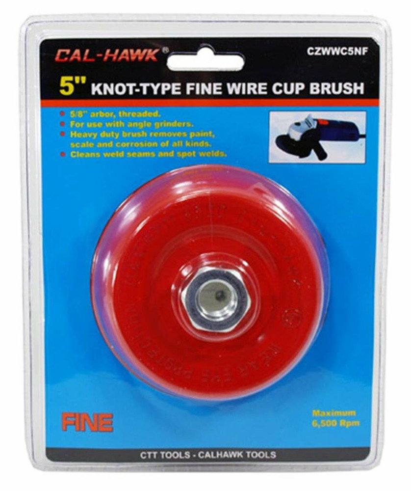 2 PC 5" KNOT TYPE WIRE CUP BRUSH (FINE)