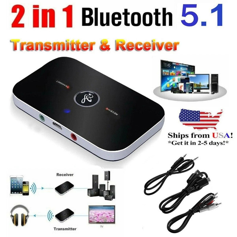 Bluetooth Transmitter & Receiver Wireless Adapter for Home Stereos/Speake