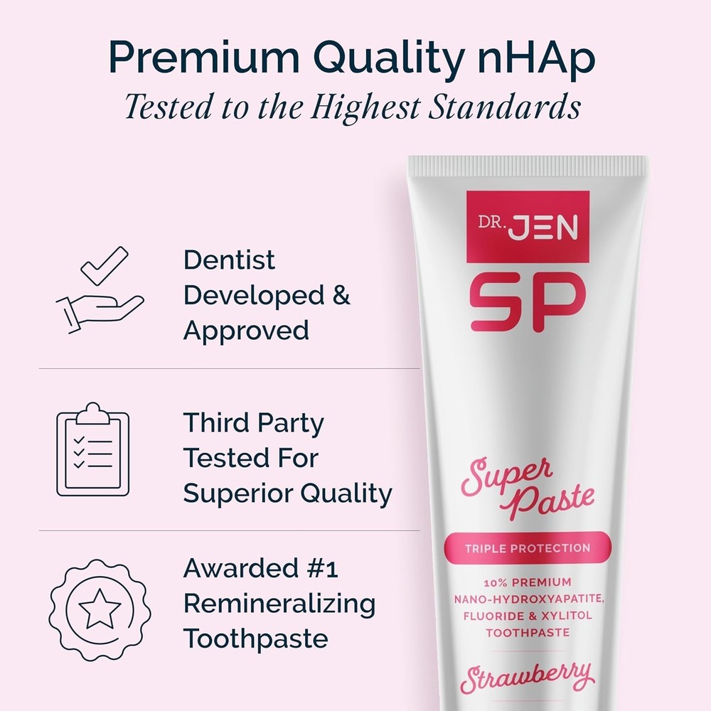 "Dr. Jen Super Paste Toothpaste with Fluoride + 10% Premium Nano Hydroxyapatite