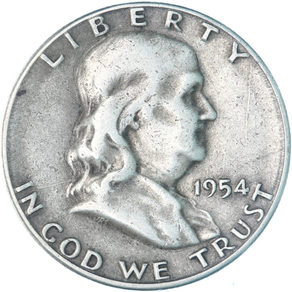1954 S Franklin Half Dollar Fine 90% Silver