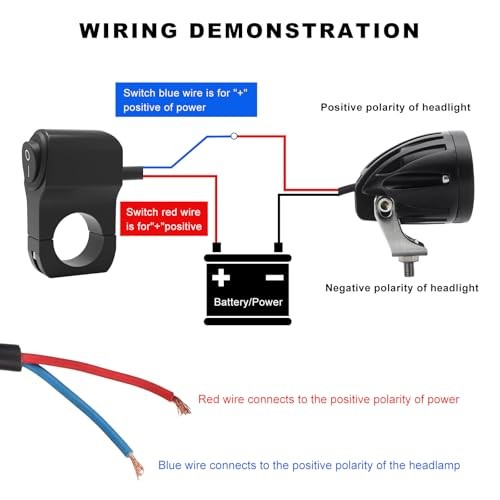 Motorcycle Handlebar Switch, 12V Waterproof Handlebar Light Switch with 1 PCS