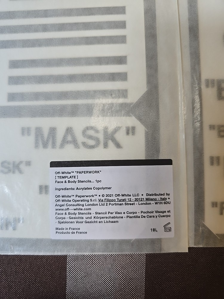 Off-White Paperwork 3 PC Face & Body Stencils