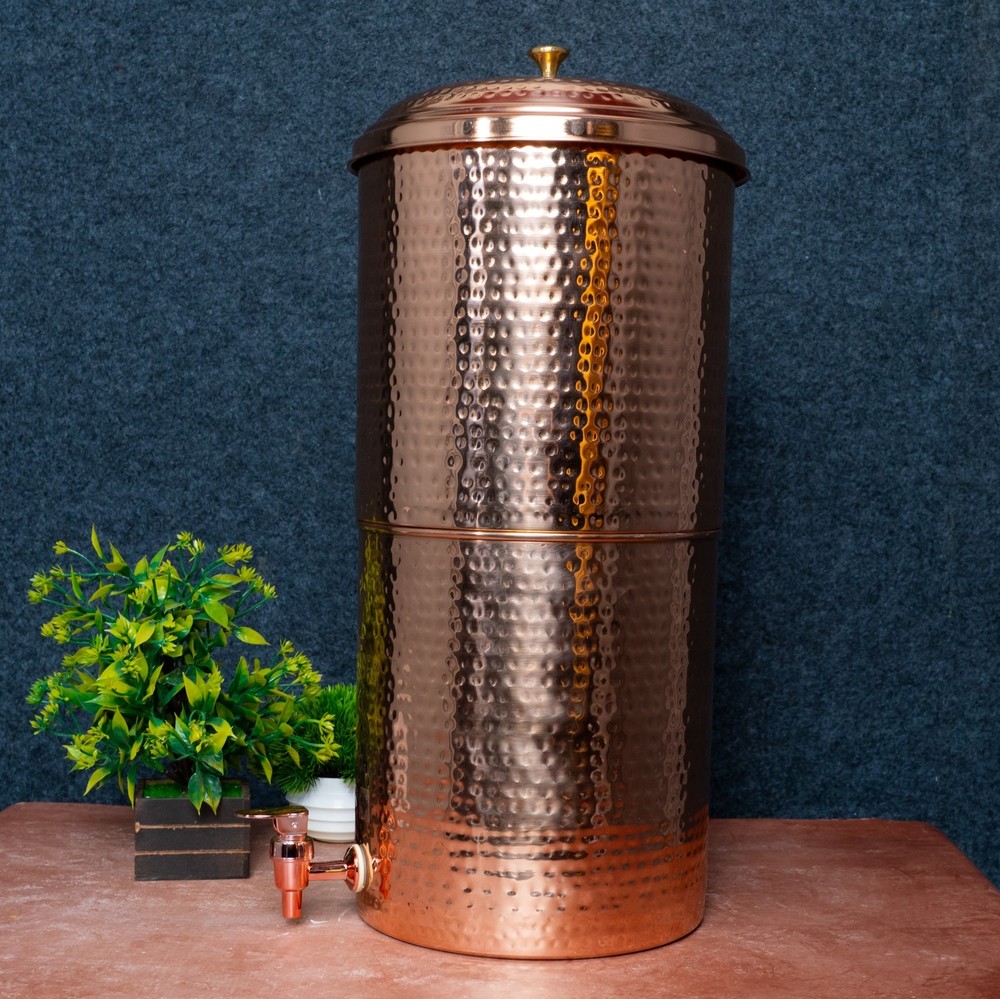 Double Filter Copper Water Pot Tank, Storage Water, Kitchenware 20 Ltr,