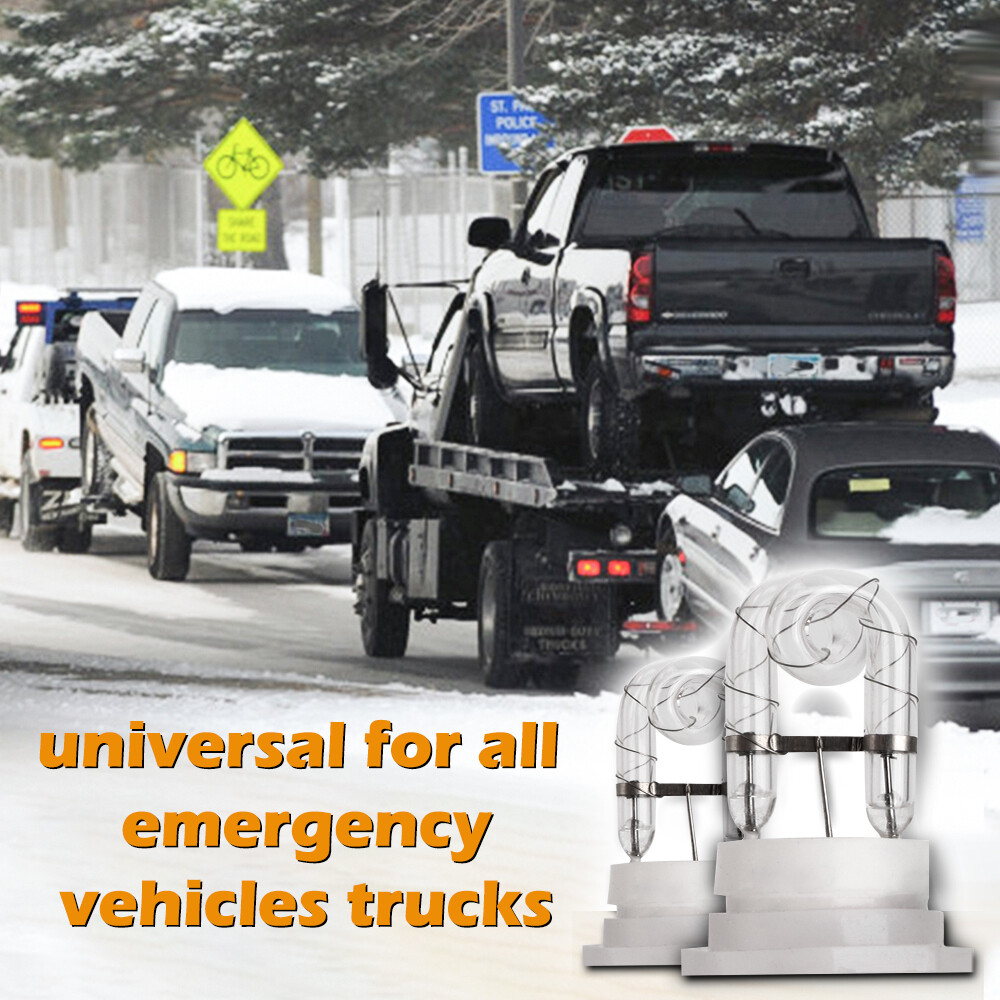 8 HID Bulbs Hide Away Emergency Strobe Light Headlight Kit Warning System WHITE