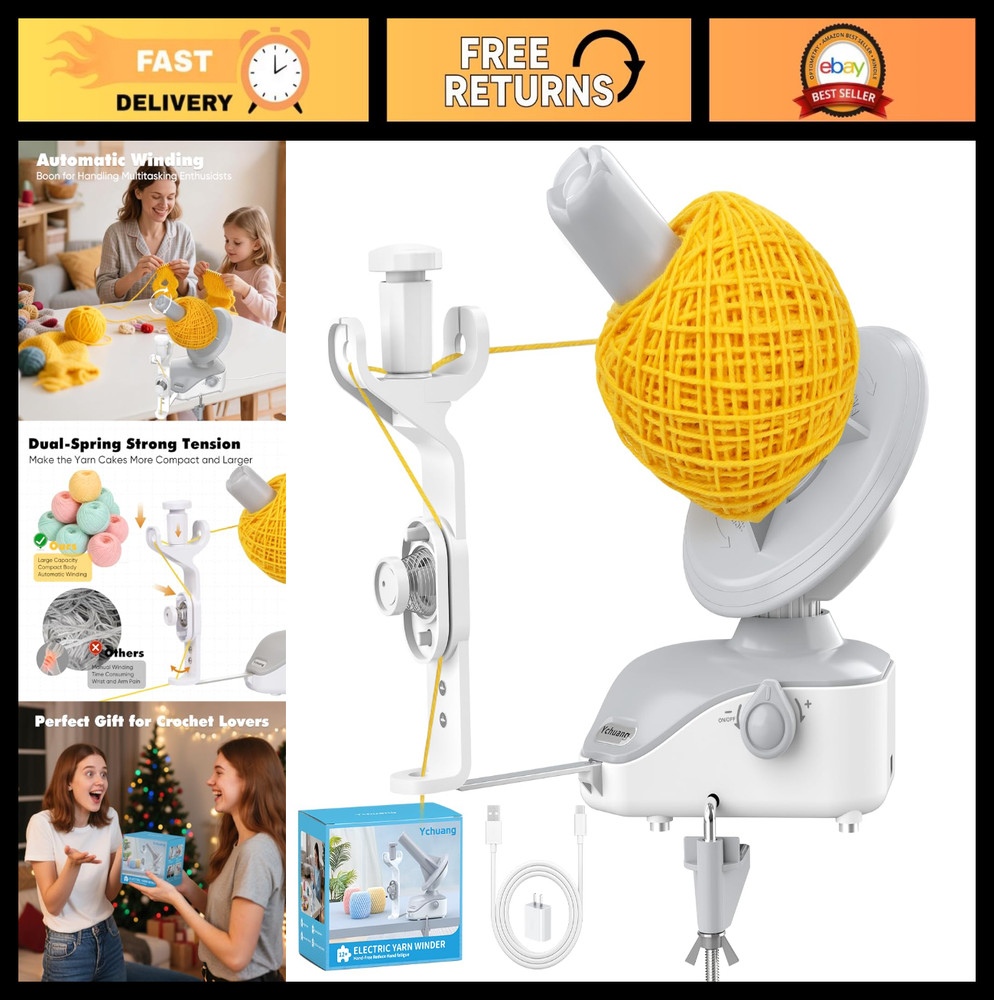 Automatic Electric Yarn Ball Winder - Compact Wool Spinner with Adjustable Speed