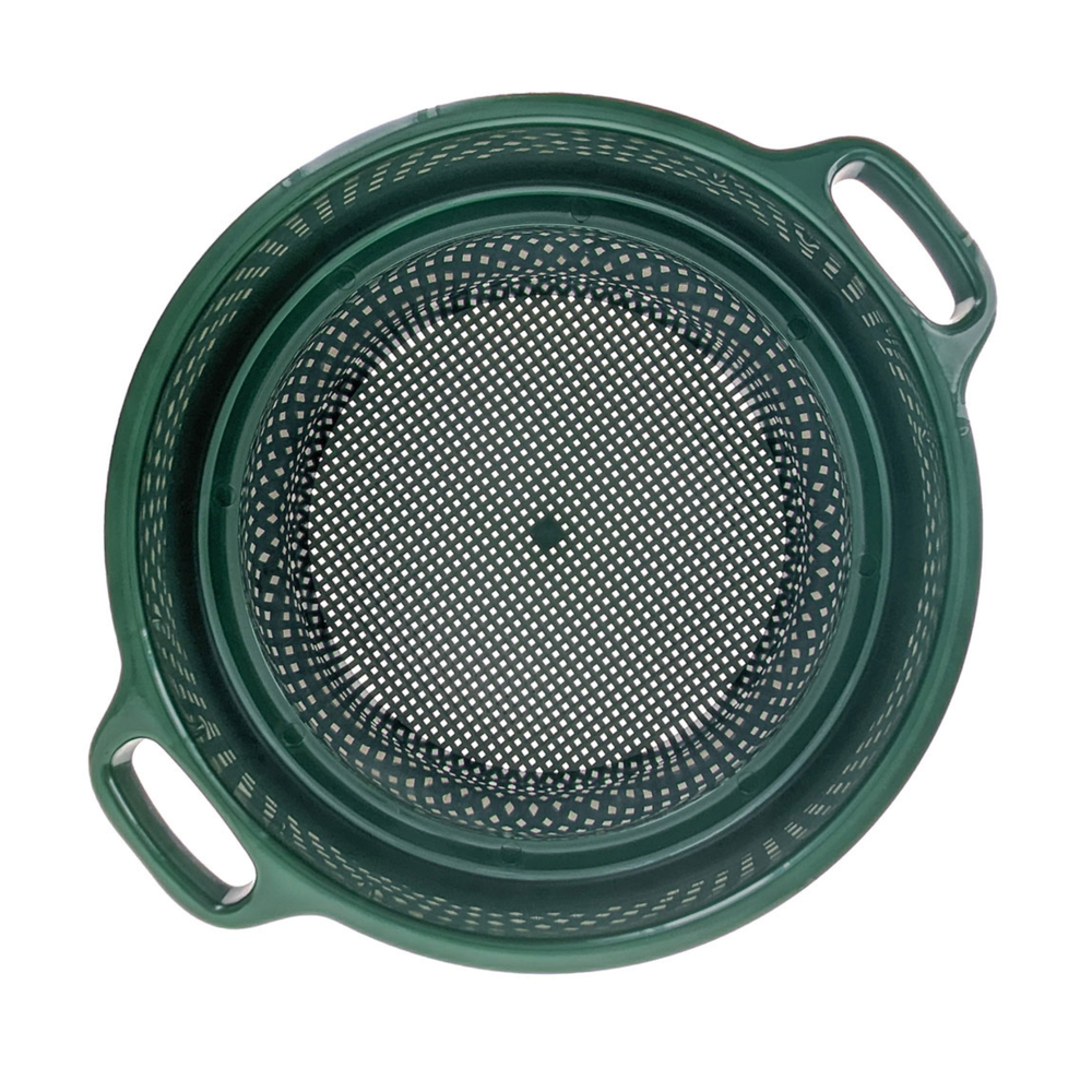 1/8" Mesh Classifier | 6" Deep | Green Plastic Screen With Handle | Stackable