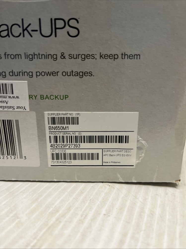APC 650 VA battery back up BN650M1 Surge Protector