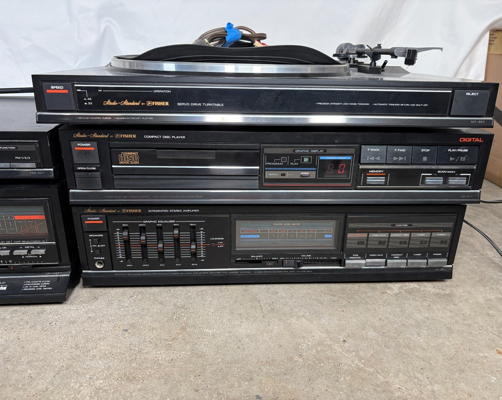 Fisher Studio Standard Stereo Component System Lot Turntable Speakers Untested