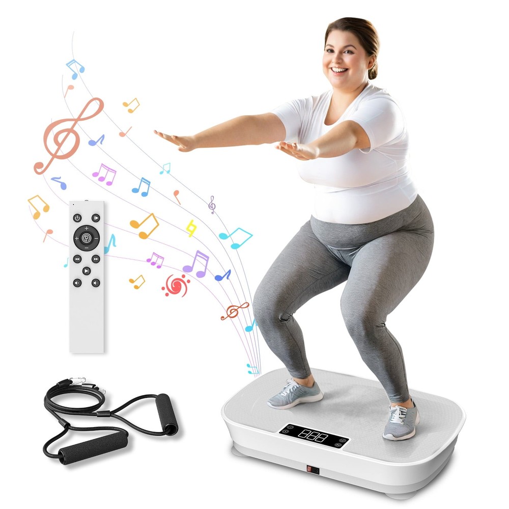 COOLHUT VIBRATION PLATE EXERCISE MACHINE BODY WORKOUT WAVE VIBRATION PLATE WHITE