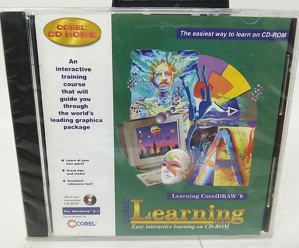 Corel Learning CorelDraw 6 CD-ROM for Windows 3.1 NEW 1996