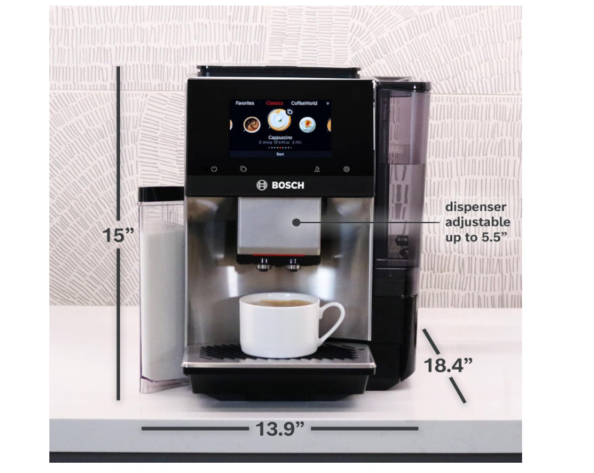 Bosch 800 Series Fully Automatic Espresso and Coffee Machine – 36 Drinks with Co