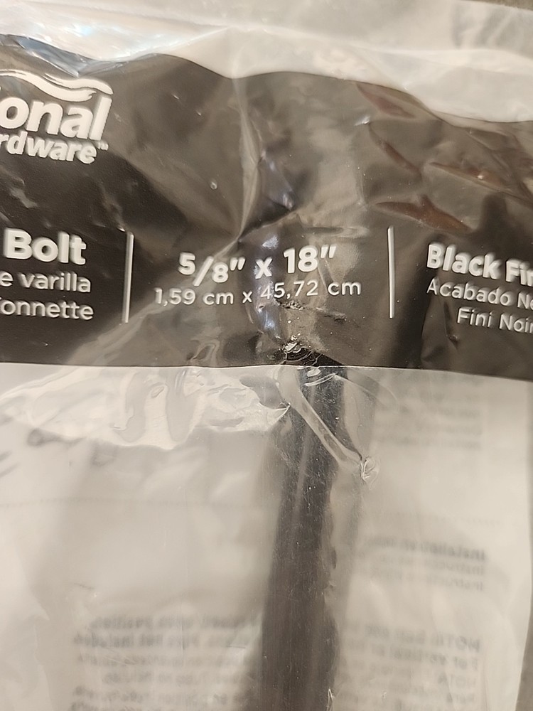 Cane Bolt 5/8" X 18" Black