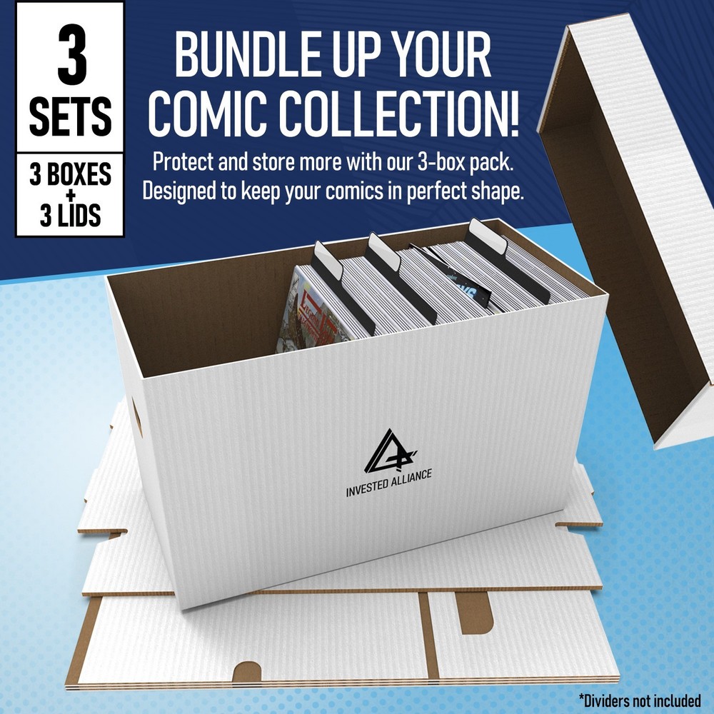 Short Comic Box for 150-175 Comics | Durable Corrugated Cardboard Storage Boxes