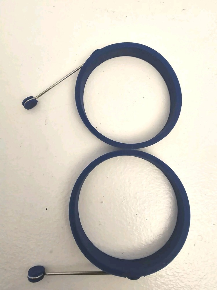 Norpro Silicone Round Pancake Egg Rings, 2 Pieces, Blue