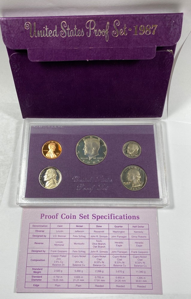 1987 US Proof Set with Box and COA