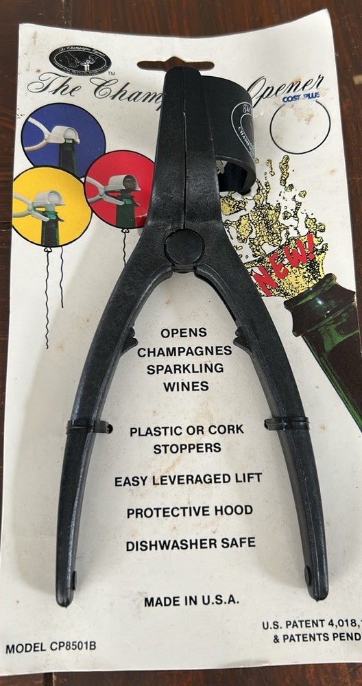 Vintage NEW Black Champagne Opener