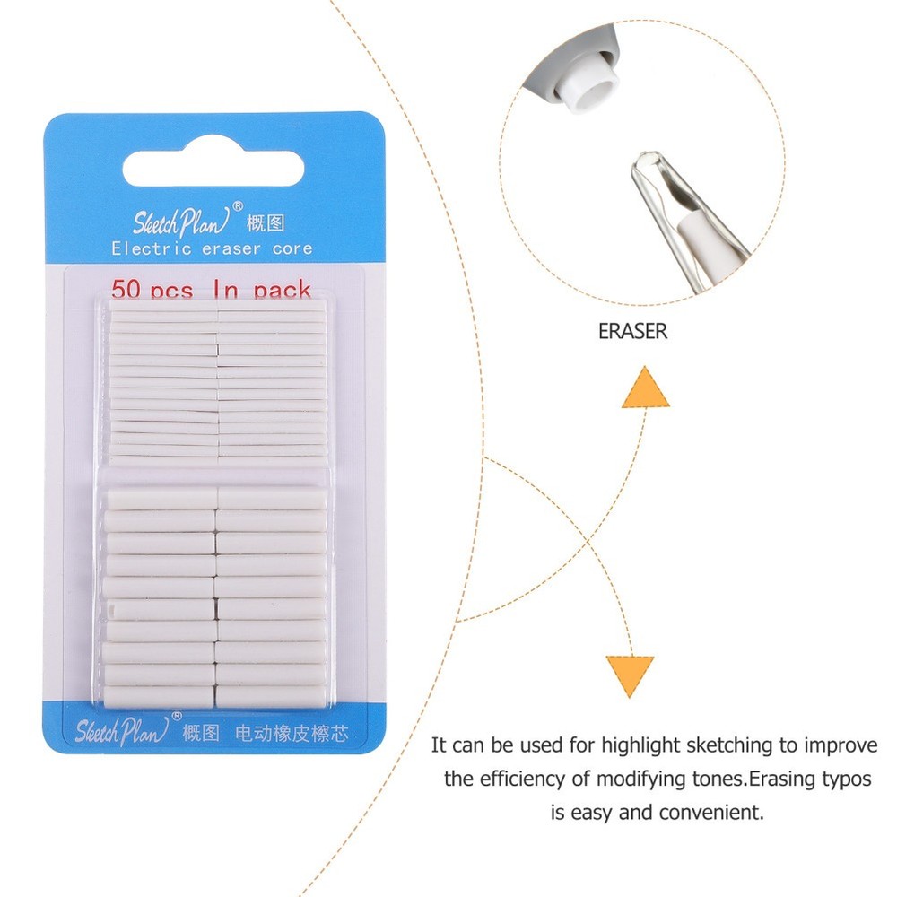 100 Pcs Automatic Pencil Eraser Replacement Core Electric Refills