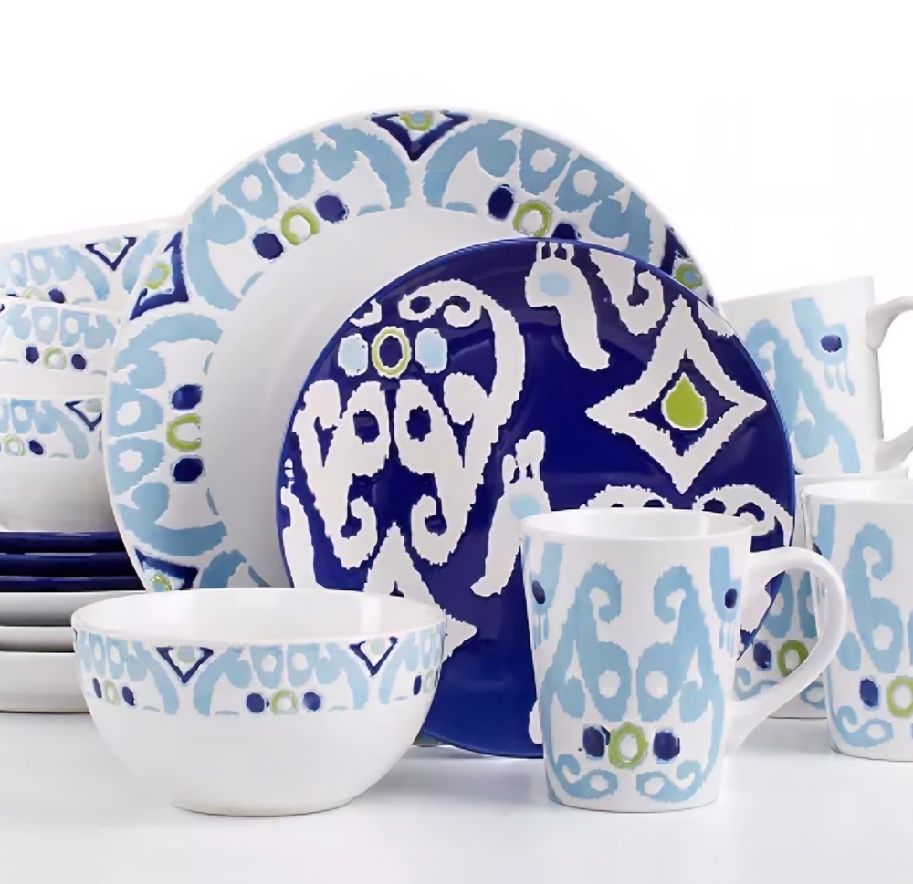 Rachael Ray Dinnerware Ikat 16-Piece Stoneware Dinnerware Set