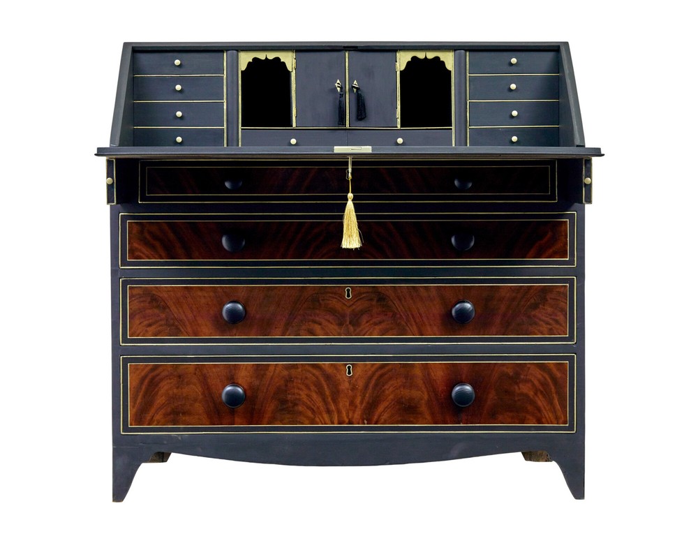 19TH CENTURY VICTORIAN PAINTED BUREAU