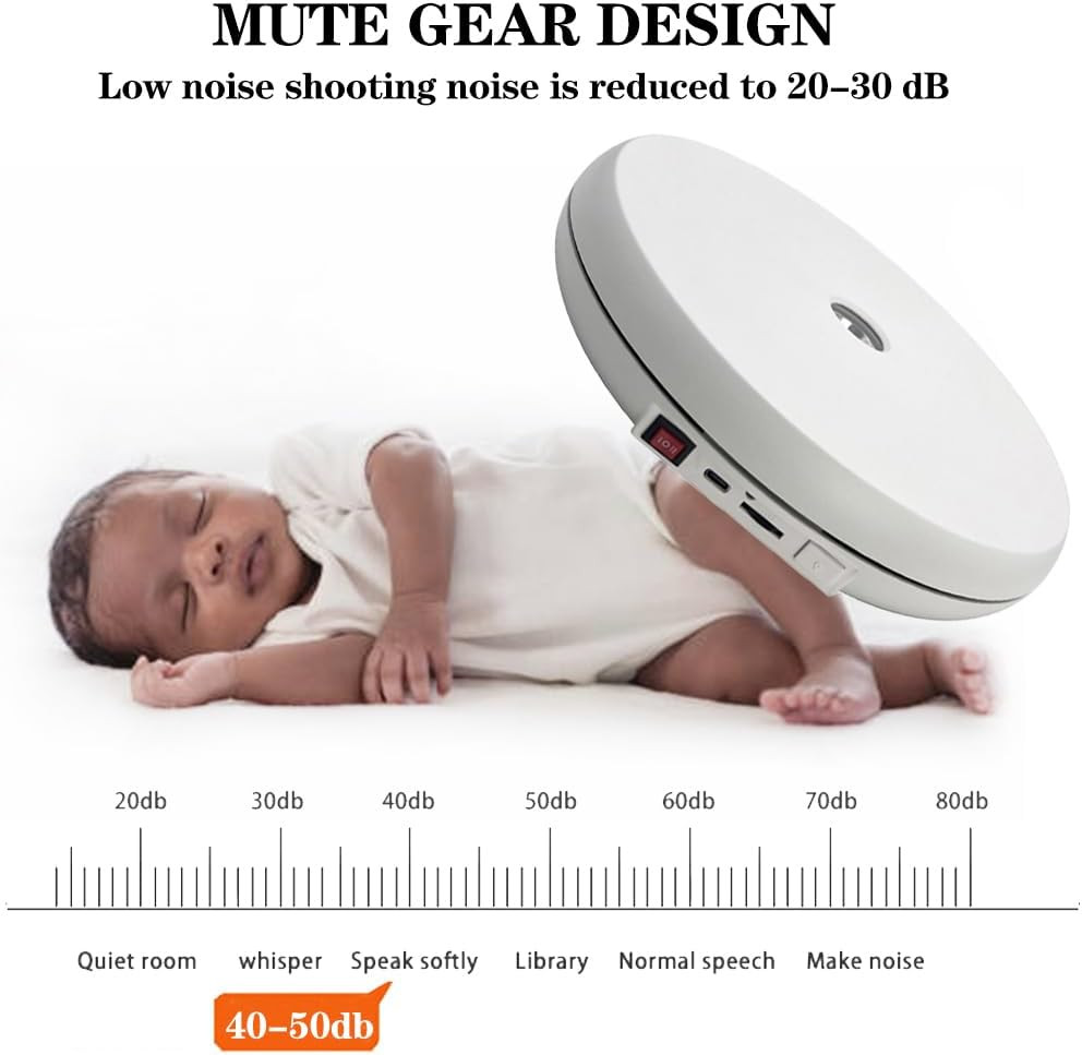 Multicolor LED Light Motorized Rotating Display Stand , 10 inch /55lbs Load, 360