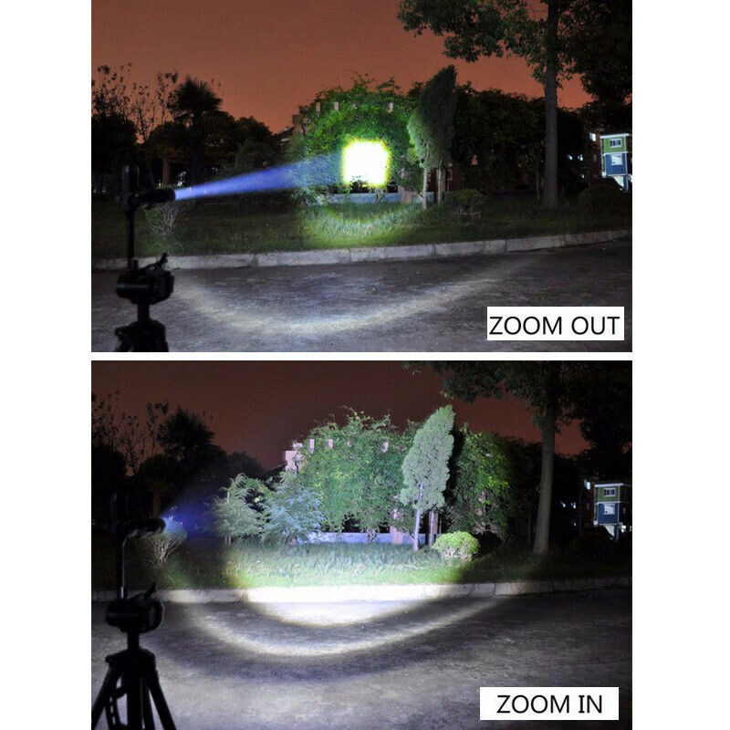 Hunting 1000LM LED Flashlight Zoomable Rechargeable Torch Scope Mount Set